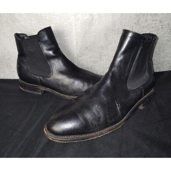 Thursday Cavalier Black Leather Chelsea Boots Sz 8.5 - Picture 1 of 11